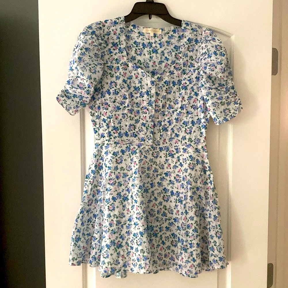 LoveShackFancy Cora Mini Dress Blue Jay Song